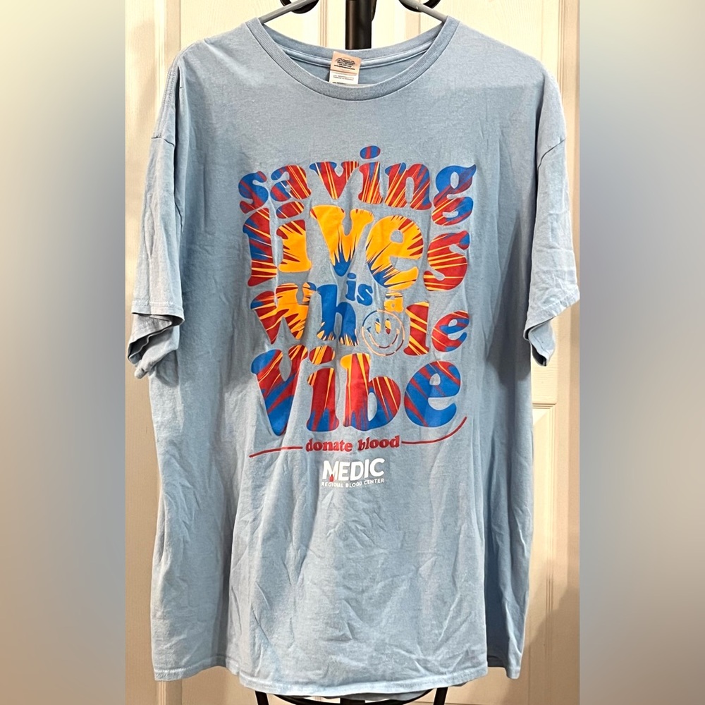 🌈 Saving Lives is a Whole Vibe Tee – Delta Pro Weight – Size XL 🌈 - Picture 2 of 7